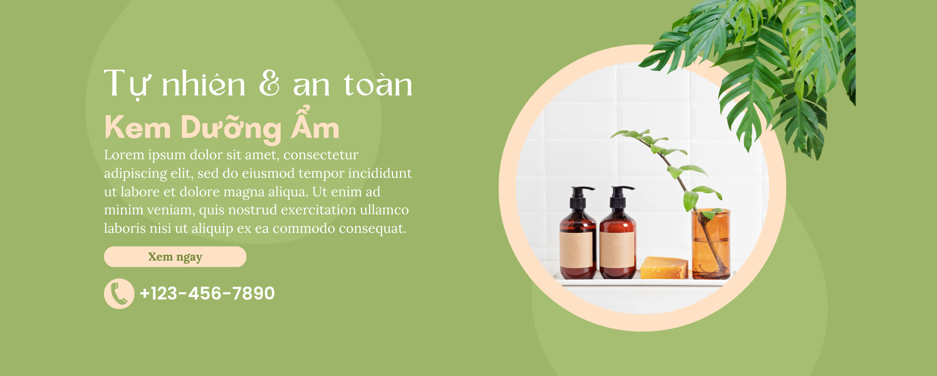 Green Modern Natural Organic Skincare Product Facebook Cover 1920 x 772